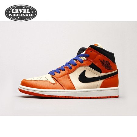 Air Jordan 1 Mid Team Orange Black 36-46