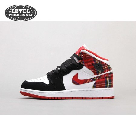 Air Jordan 1 Mid White Plaid 36-40