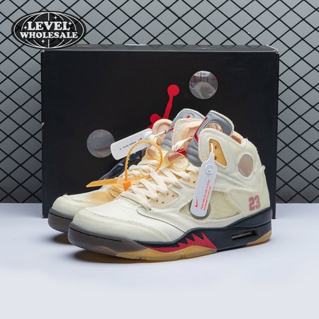 OFF-WHITE x Air Jordan 5 "Sail" 40-47.5