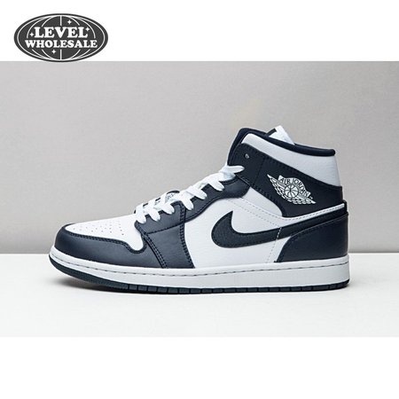 Jordan 1 Mid White Metallic Gold Obsidian 554724-174 Size 36-47.5