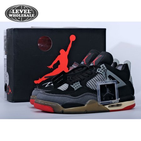 Off-White X Air Jordan 4 Bred CV9388-001 Size 40-47.5