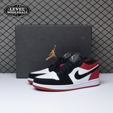 Jordan 1 Low Black Toe 553558-116 Size 36-47.5